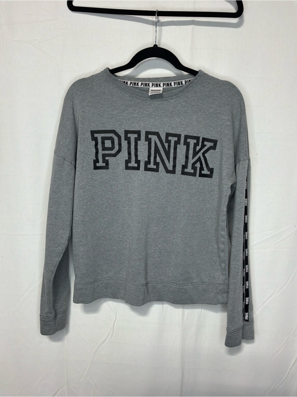 Victoria's Secret PINK Gray Logo Crewneck Sweatshirt